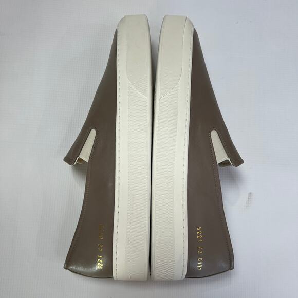 Common Projects Slip-On Leather Sneakers EU 42 US 9 Taupe Brown Italy Luxury main image 7